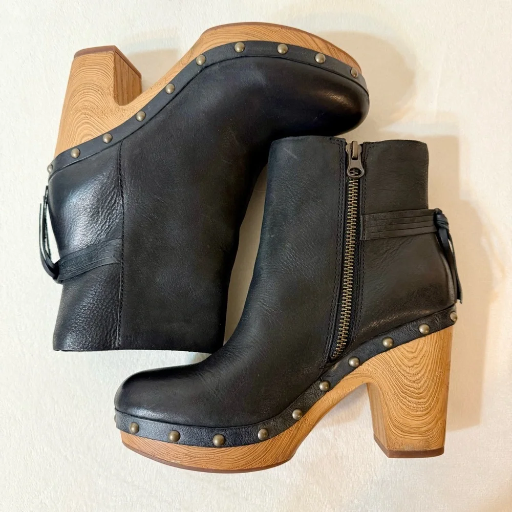 Kork-Ease Dianna Block Heel Platform Bootie in Black Size 7 - Picture 9 of 15